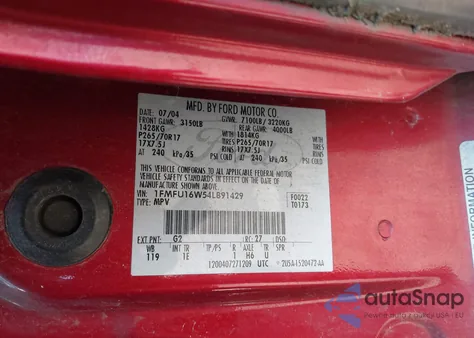 2004 Ford Expedition Xlt z USA, uszkodzony, nr VIN 1FMFU16W54LB91429